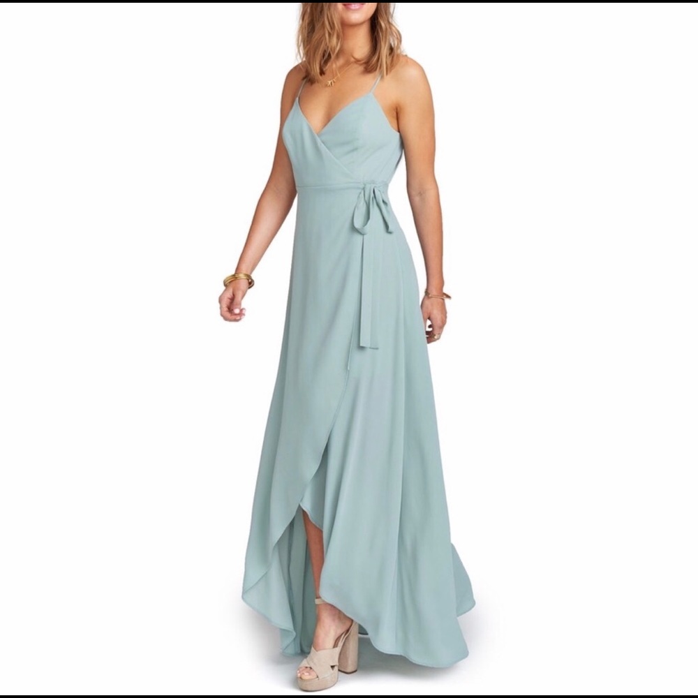 NWT SHOW ME YOUR MUMU Mariah Wrap Maxi Dress Sage